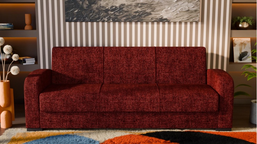 Диван Кони триместни бордо - изглед 2