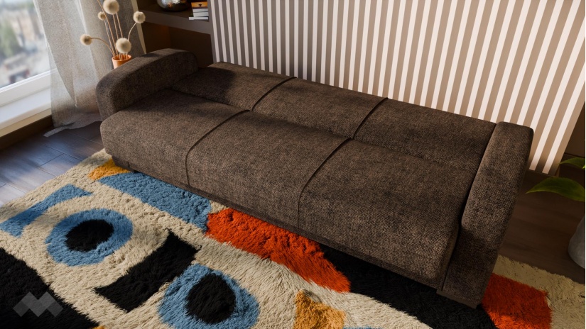 Диван Кони триместни кафяв - изглед 4