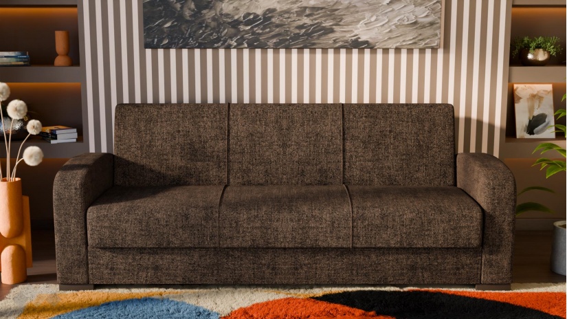 Диван Кони триместни кафяв - изглед 2