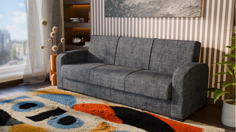 Диван Кони триместни сив - изглед 1