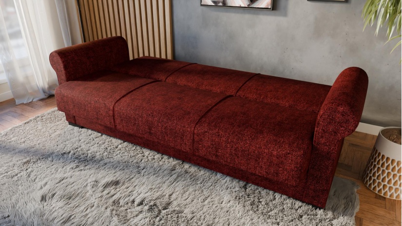Диван Кънтри триместни бордо - изглед 4