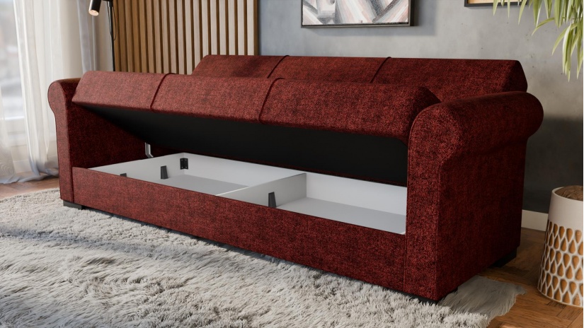 Диван Кънтри триместни бордо - изглед 3