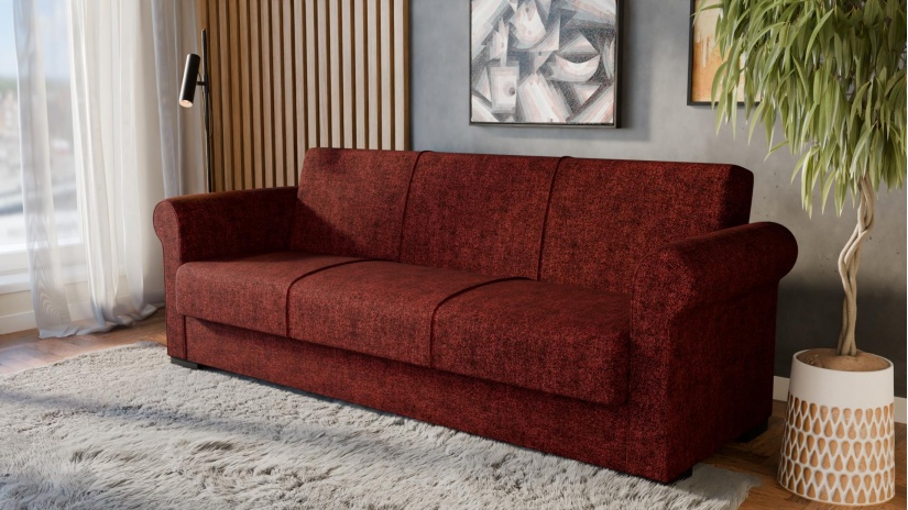 Диван Кънтри триместни бордо - изглед 1