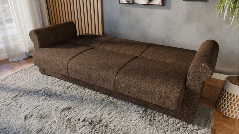 Диван Кънтри триместни кафяв - изглед 4