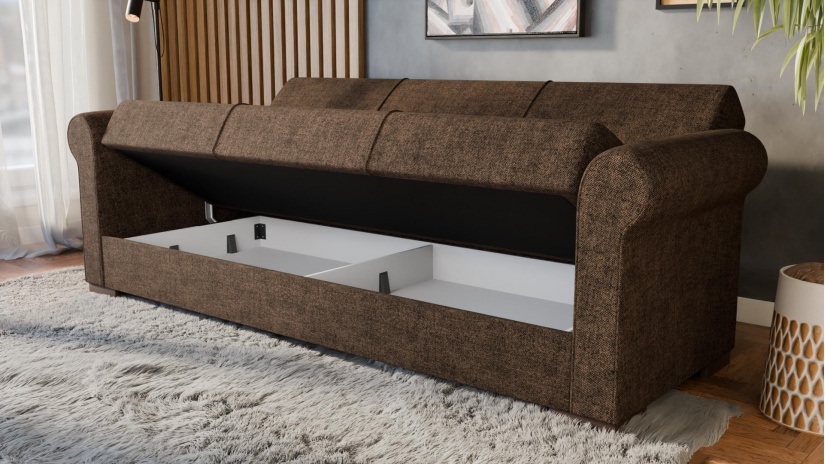 Диван Кънтри триместни кафяв - изглед 3