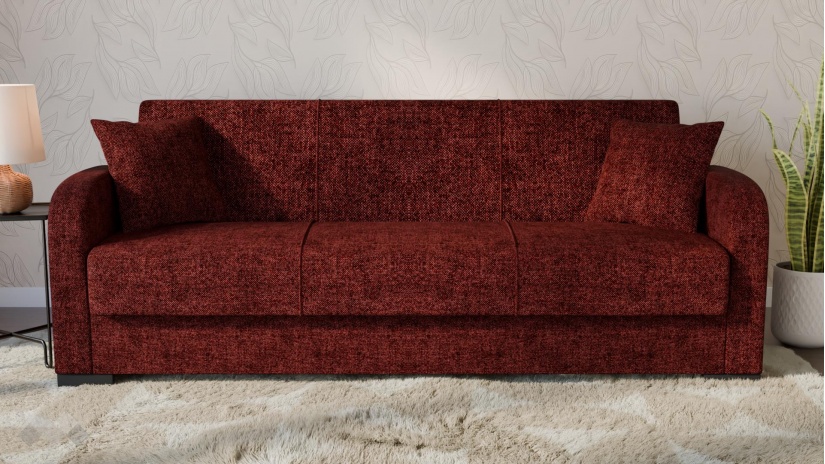 Диван Мартина триместни бордо - изглед 2