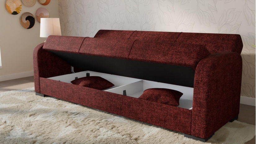 Диван Мартина триместни бордо - изглед 3