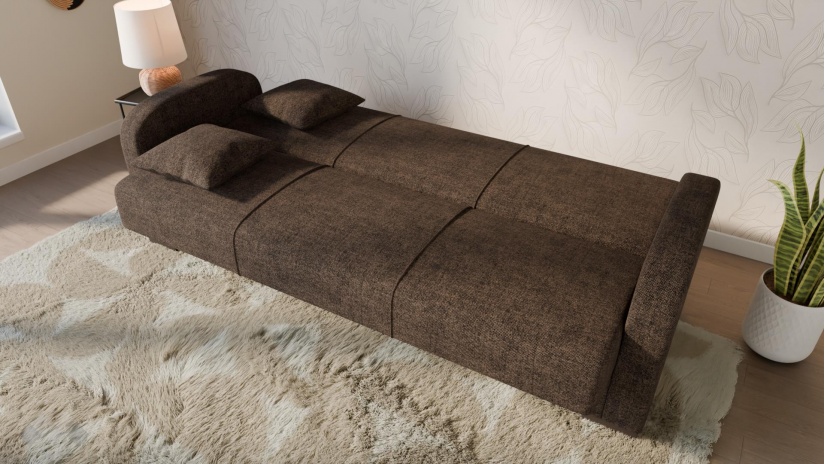 Диван Мартина триместни кафяв - изглед 4 - МебелМаг Диван Мартина триместни кафяв - изглед 4