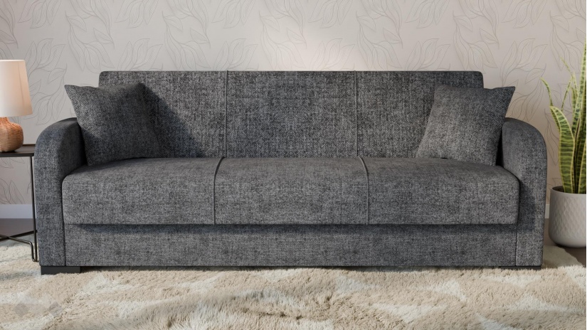 Диван Мартина триместни сив - изглед 2 - МебелМаг Диван Мартина триместни сив - изглед 2