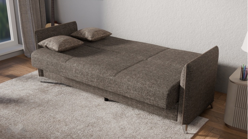 Диван Сафо триместни кафяв - изглед 4 - МебелМаг Диван Сафо триместни кафяв - изглед 4