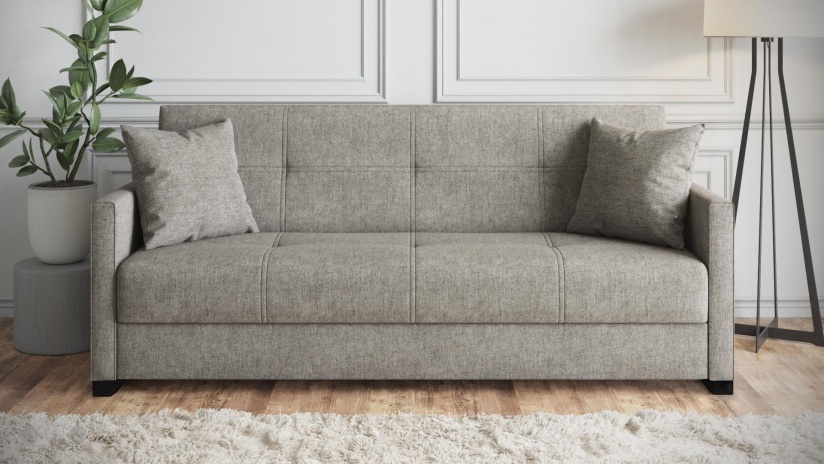 Диван Сандра триместни бежов - изглед 2 - МебелМаг Диван Сандра триместни бежов - изглед 2