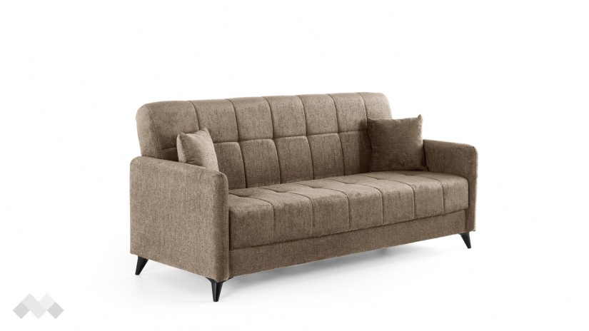 Диван Санти триместни кафяв - изглед 2 - МебелМаг Диван Санти триместни кафяв - изглед 2