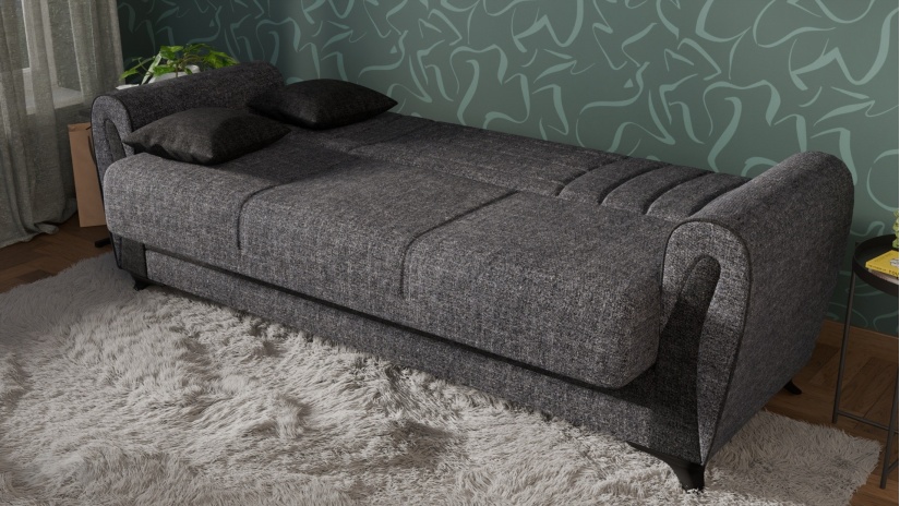 Диван Серен триместни сив - изглед 4 - МебелМаг Диван Серен триместни сив - изглед 4