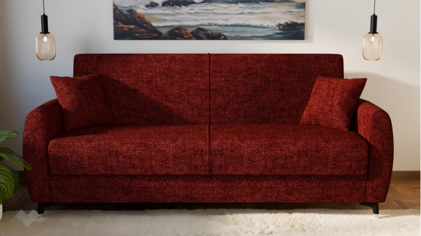 Диван Радана триместни бордо - изглед 2