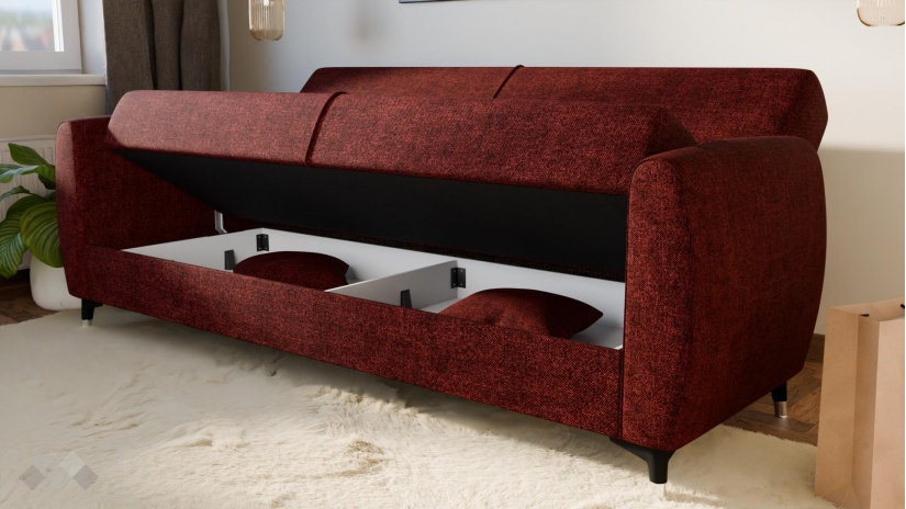 Диван Радана триместни бордо - изглед 3