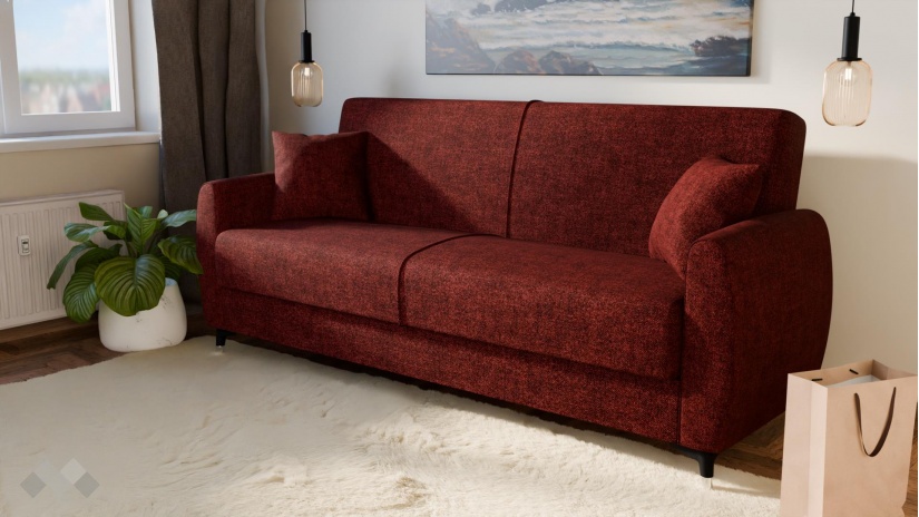 Диван Радана триместни бордо - изглед 1