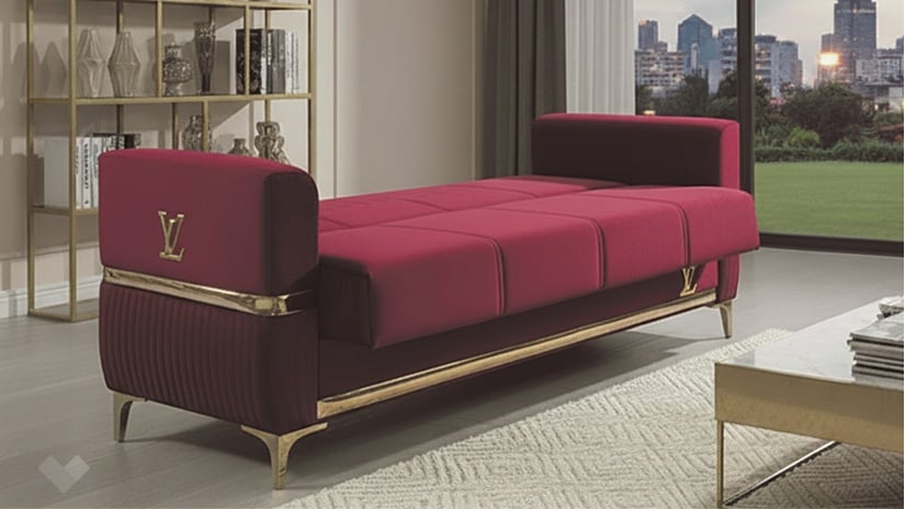 Диван Верино триместни червен - изглед 4