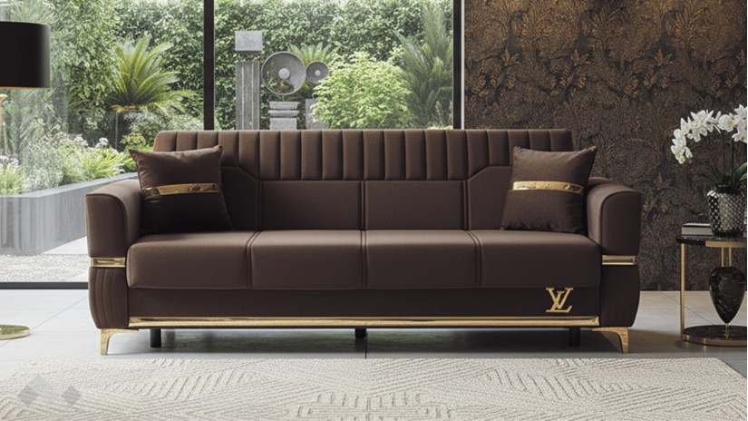 Диван Верино триместни кафяв - изглед 2