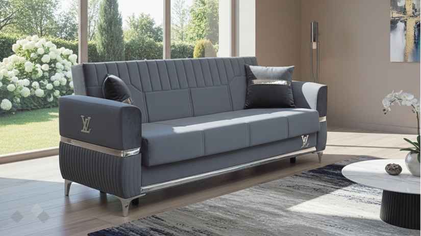 Диван Верино триместни сив - изглед 1