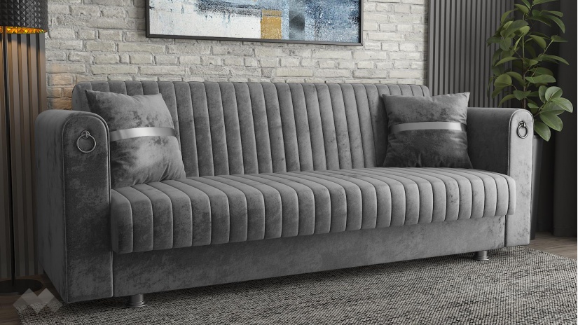 Диван Ваяна триместни сив - изглед 2