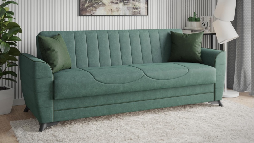 Диван Ялта триместни зелен - изглед 1