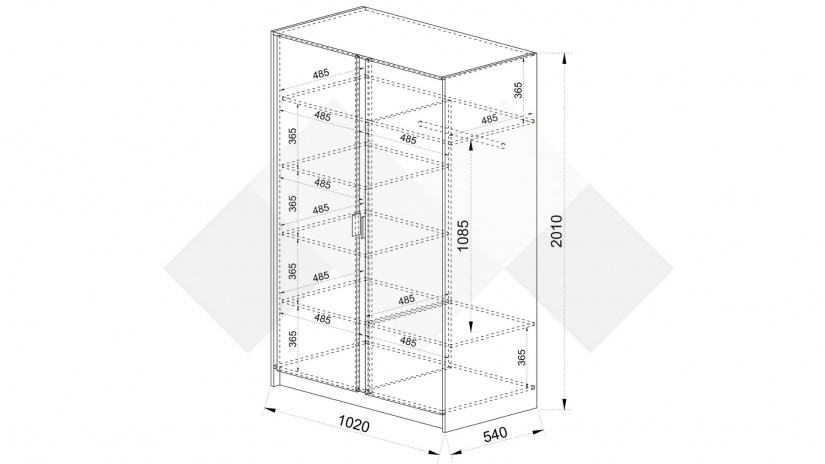 Гардероб Кашмир двукрилни кашмир - изглед 2 - МебелМаг Гардероб Кашмир двукрилни кашмир - изглед 2