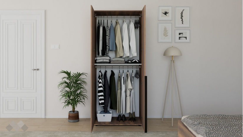 Гардероб Огняна двукрилни орех осло - изглед 2