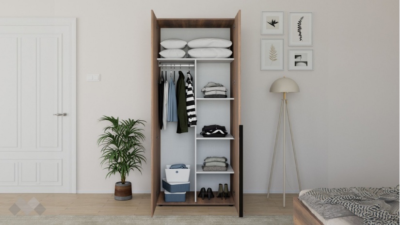 Гардероб Огняна двукрилни орех осло - изглед 2