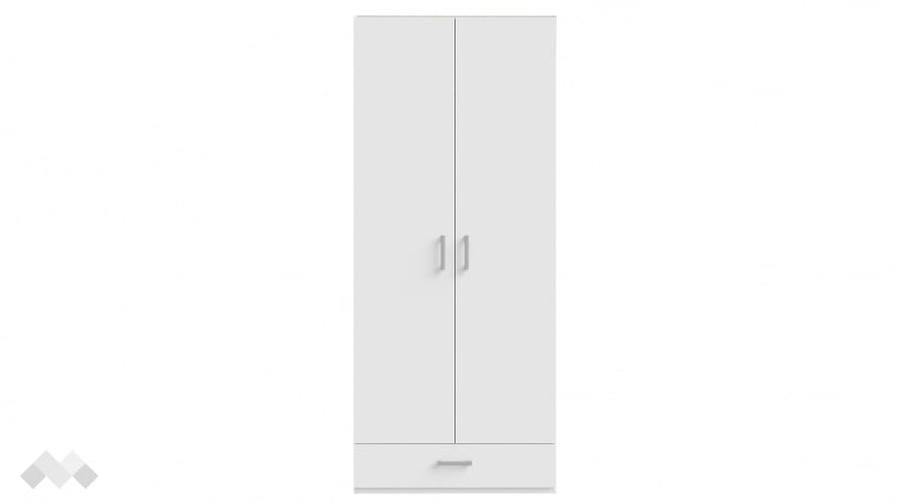 Гардероб Беатрис двукрилни бял - изглед 3 - МебелМаг Гардероб Беатрис двукрилни бял - изглед 3