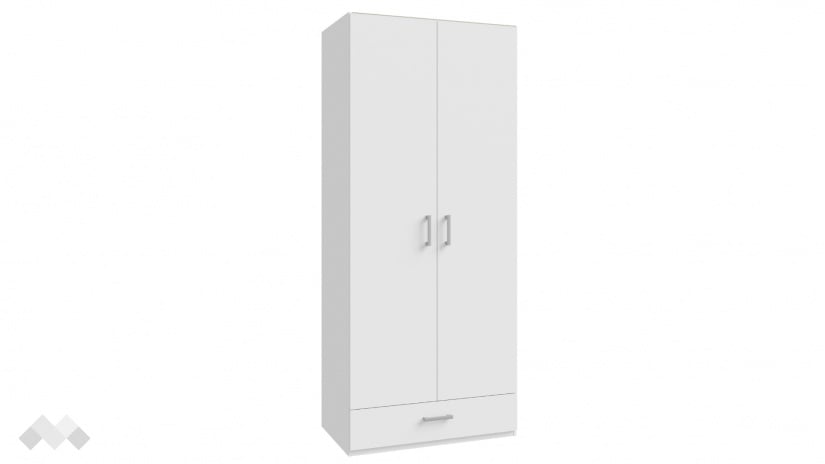 Гардероб Беатрис двукрилни бял - изглед 4 - МебелМаг Гардероб Беатрис двукрилни бял - изглед 4