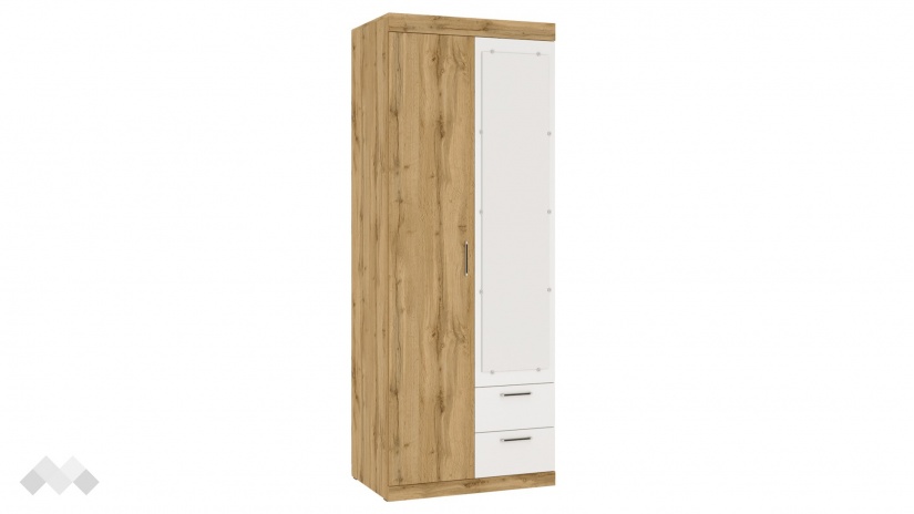 Гардероб Моник двукрилни златен дъб с бяло - изглед 2