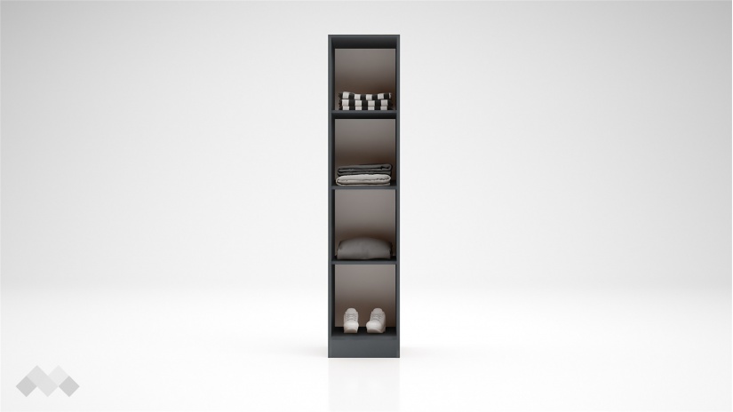 Гардероб Галати еднокрилни дъб вотан светъл с антрацит - изглед 2 - МебелМаг Гардероб Галати еднокрилни дъб вотан светъл с антрацит - изглед 2