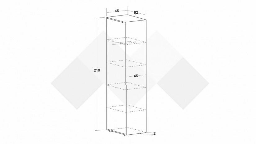 Гардероб Огняна еднокрилни орех осло - изглед 3 - МебелМаг Гардероб Огняна еднокрилни орех осло - изглед 3