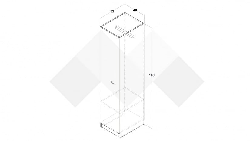 Гардероб Арго еднокрилни бял фладер - изглед 3