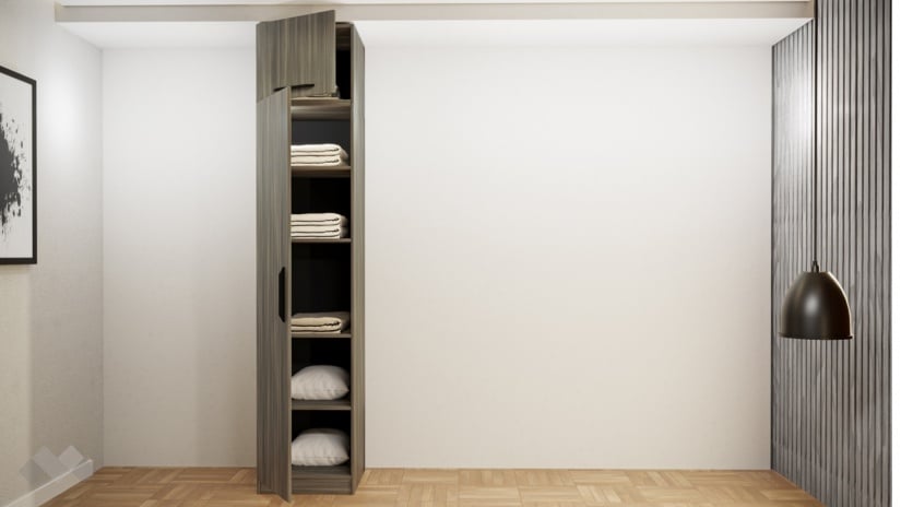 Гардероб Наоми еднокрилни дъб дилън тъмен - изглед 2