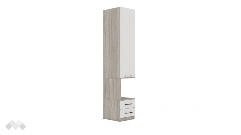 Гардероб Комо еднокрилни дъб ърбан ойстър с бяло - изглед 1