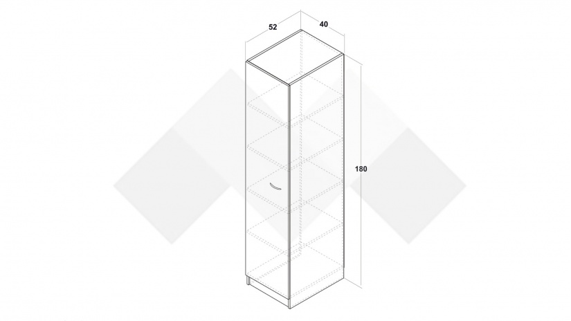 Гардероб Арго еднокрилни бял фладер - изглед 3