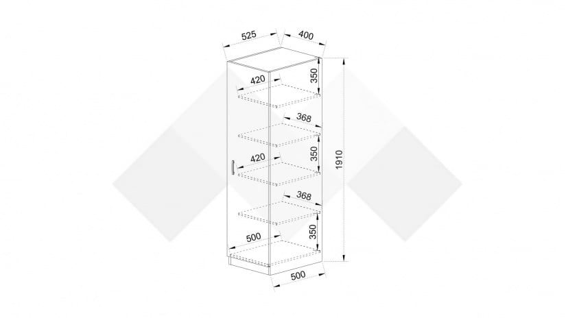 Гардероб Скай еднокрилни нардо сив - изглед 3 - МебелМаг Гардероб Скай еднокрилни нардо сив - изглед 3