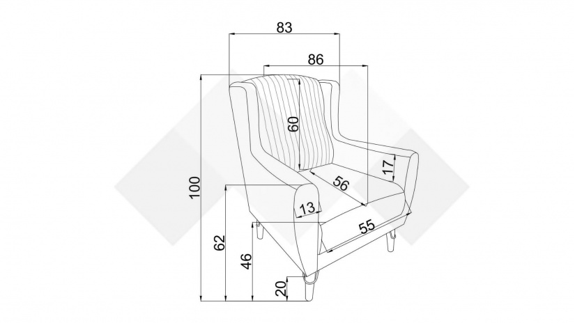Фотьойл Маниса кафяв - изглед 3