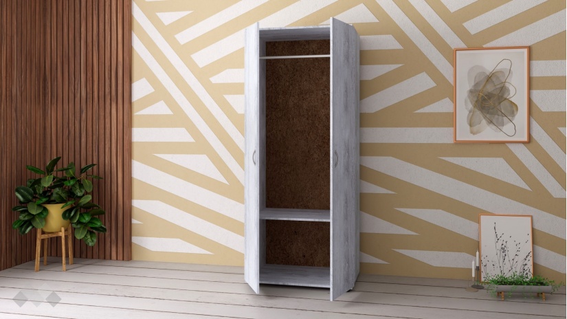 Гардероб №1 двукрилни дъб антик - изглед 2 - МебелМаг Гардероб №1 двукрилни дъб антик - изглед 2