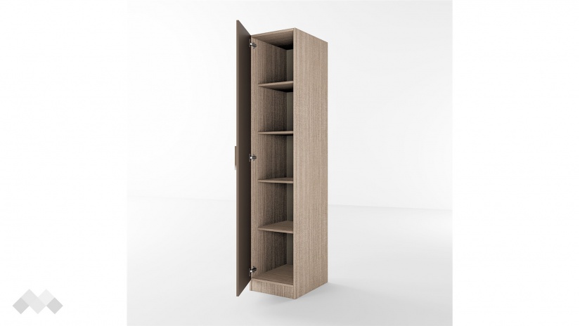 Гардероб Бъфало еднокрилни мока с лате - изглед 3 - МебелМаг Гардероб Бъфало еднокрилни мока с лате - изглед 3