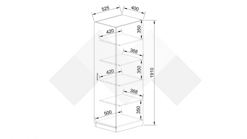 Гардероб Бъфало еднокрилни сонома арвен с бял гланц - изглед 7