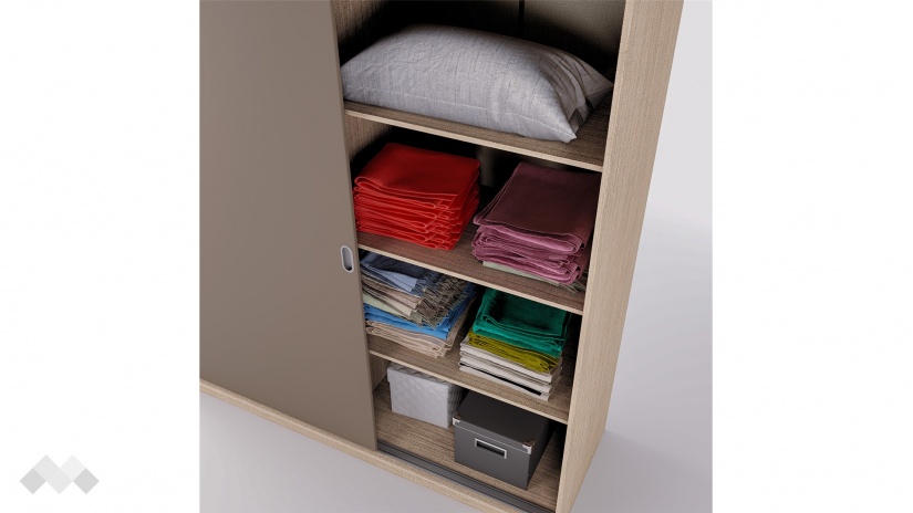 Гардероб Глендейл с плъзгащи врати мока с лате - изглед 8