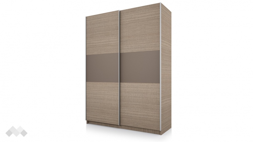 Гардероб Хартфорт с плъзгащи врати мока с лате - изглед 1 - МебелМаг Гардероб Хартфорт с плъзгащи врати мока с лате - изглед 1