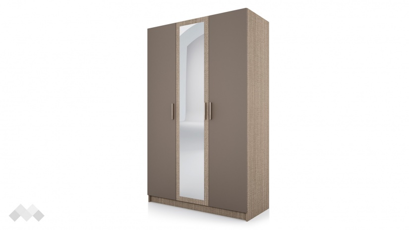 Гардероб Провидънс трикрилни мока с лате - изглед 1