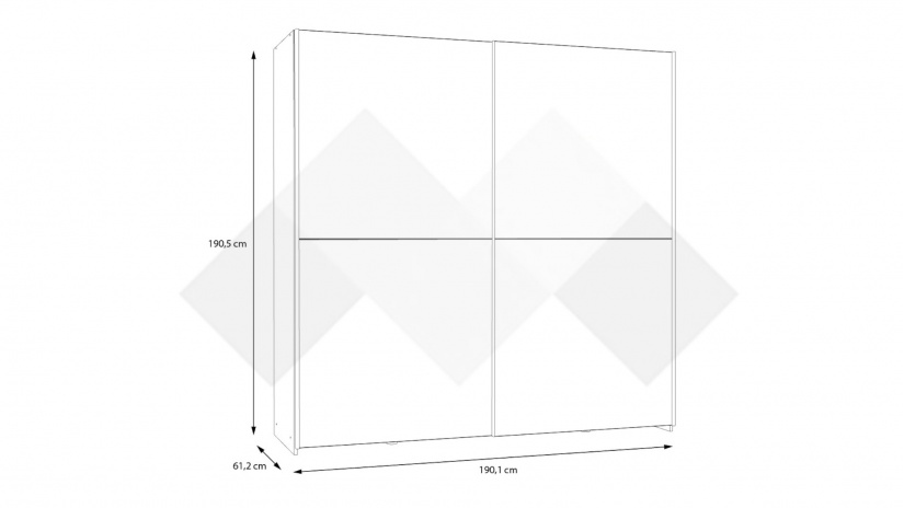 Гардероб с рафтове с плъзгащи врати бял - изглед 4