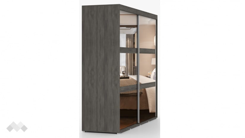 Гардероб Латте с плъзгащи врати тъмен норвежки бор - изглед 4