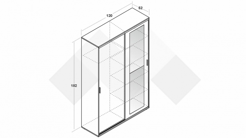 Гардероб Трендлайн с плъзгащи врати бяло гладко - изглед 5 - МебелМаг Гардероб Трендлайн с плъзгащи врати бяло гладко - изглед 5