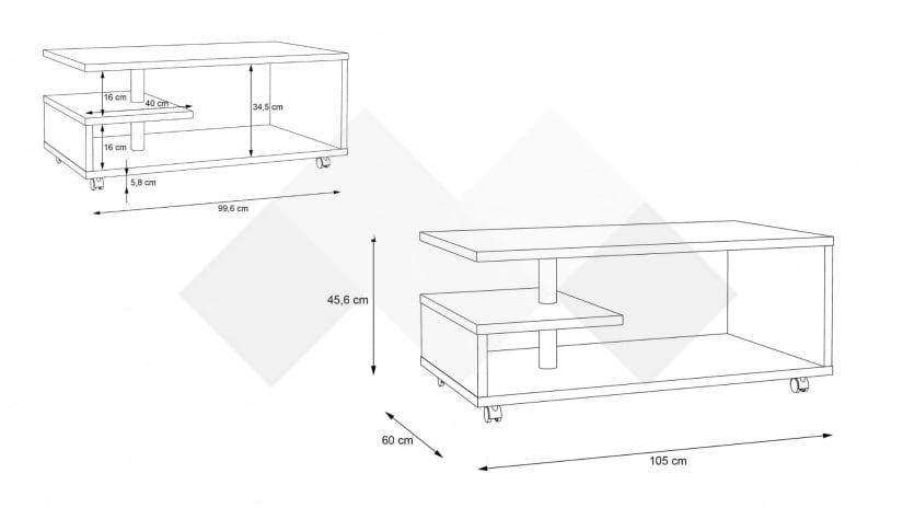 Холна маса Байли античен дъб - изглед 4