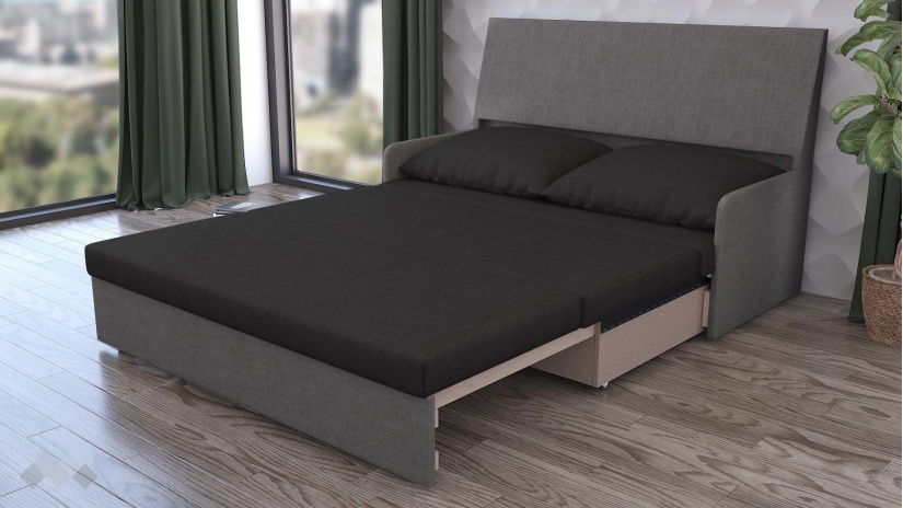 Диван Мерлона двуместни графит със сиво - изглед 4